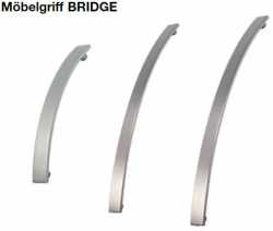 Möbelgriff BRIDGE, Edelstahl-Optik, BA: 128 mm