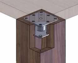 FIXISSIMO H-80, Holz/Stein, für hohle Tischfüße