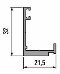 Unterprofil für Stärke 4-10 mm, L: 4100 mm