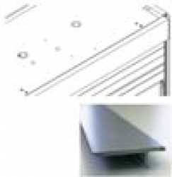 Blenden-Vorbauprofil horizontal sichtbar, Silber, KB bis 1200 mm