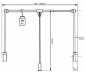 Preview: Kleiderlift Tandem 10, für lichte Korpusbreite 750 - 1170 mm