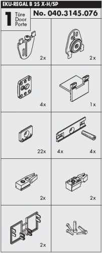 Garnitur EKU Regal B 25 X-H/SP FS 1 Tür