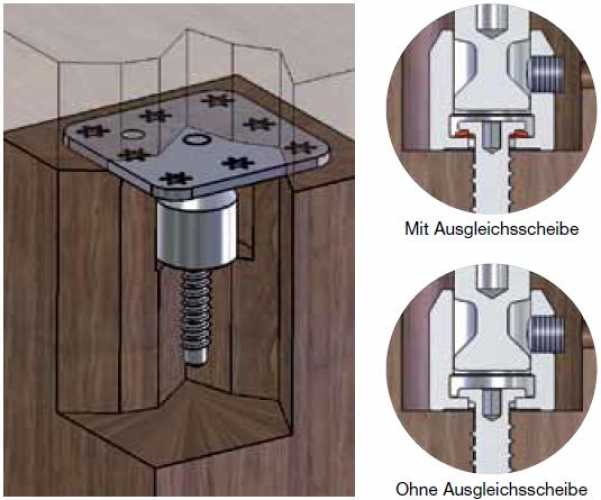 FIXISSIMO V-100K, Holz/Stein, für vollmassive Tischfüße