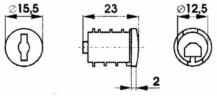 Modul 1000 Zylinderkern mit Schlüssel verschiedenschliessend, A401-A600