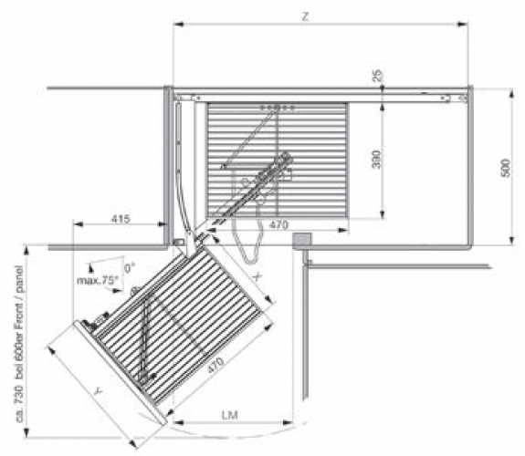 Peka-Drehauszug MAGIC CORNER Standard, 900 mm rechts