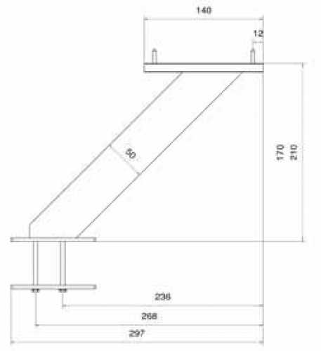 Barkonsole "AKO schräg" Alu, H: 210 mm