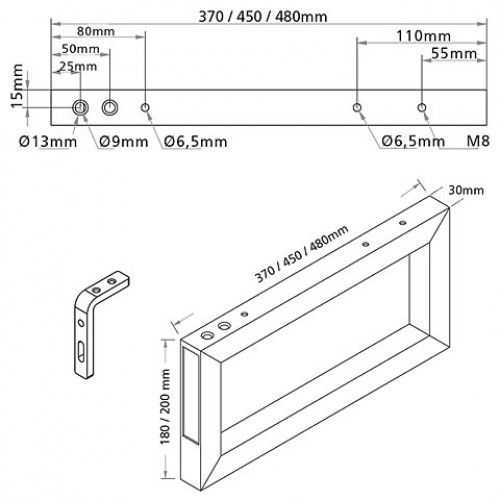 Waschtischkonsole 480 x 200 mm