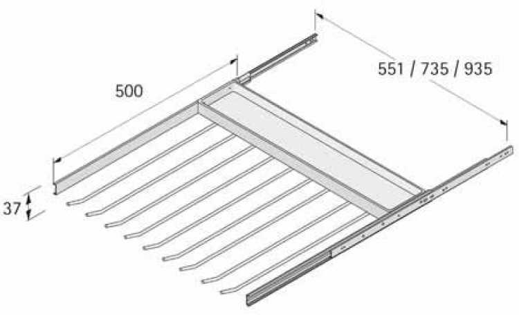 Hosenhalter für Korpusbreite 800 mm