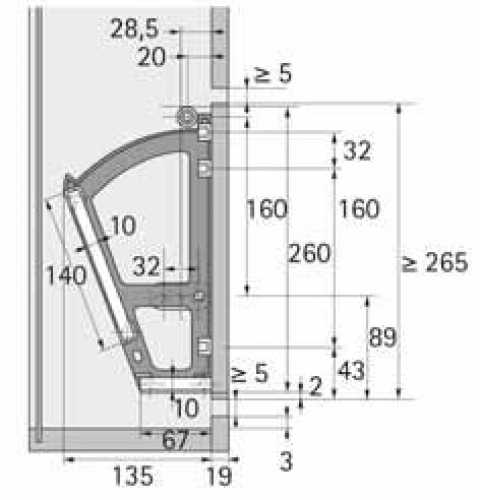 Schuhschrankbeschlag für 2 Schuhfächer