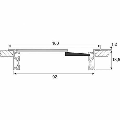 Kabeldurchführung, sanfte Schließfunktion, 240 x 100 mm, H: 13,5 mm