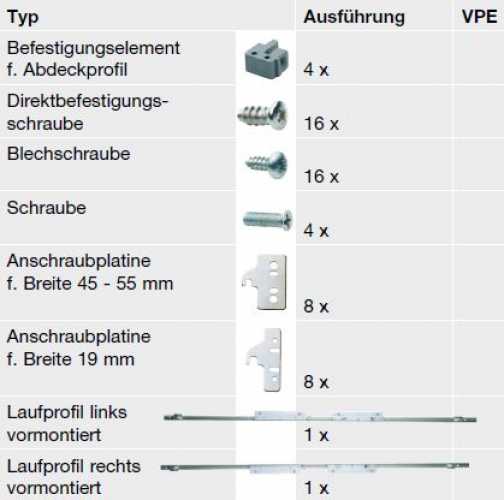 Garnitur Vertico Synchro H300-400mm vorliegend