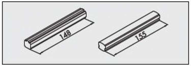 Garnitur Distanzstücke für 2 Türen auf einer Ebene