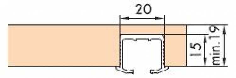 Einfachlaufschiene zum Kleben L: 2500 mm