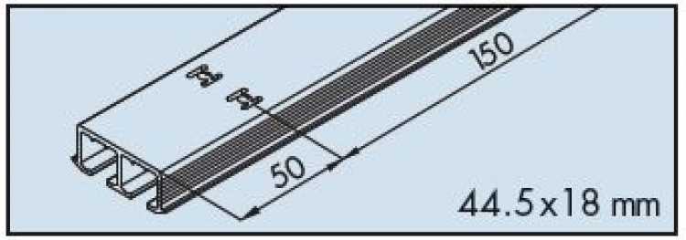 Doppellaufschiene zum Schrauben L: 2500 mm