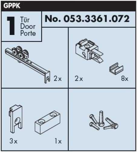 Beschlag-Garnitur EKU Clipo 36 GPPK Inslide für 1 Tür