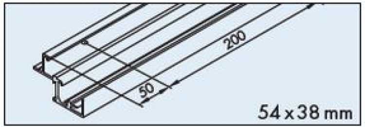 Doppellaufschiene gelocht L: 3500 mm