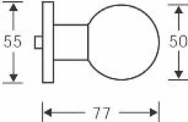 Türknopf auf Rosette 2302 06, Aluminium F1