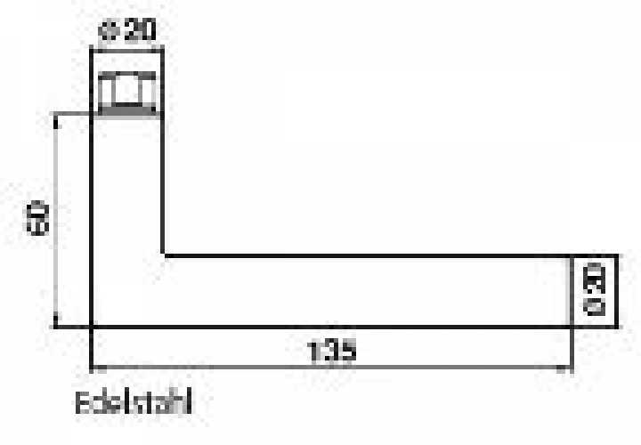 Türdrückerlochteil Modell "PR 8906", Edelstahl