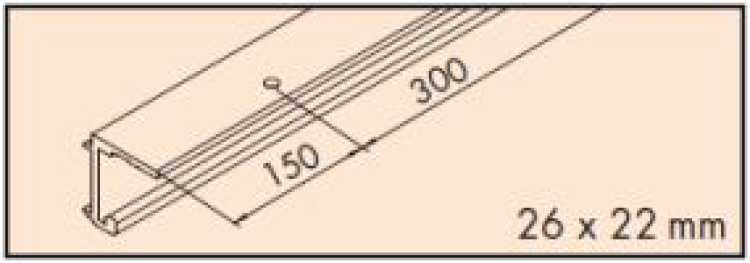Einfachlaufschiene Alu, gelocht L: 2500 mm