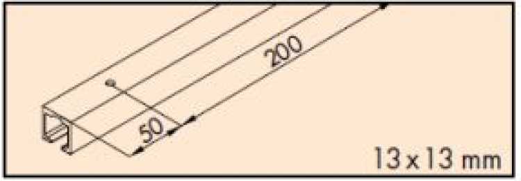 Einfachlaufschiene eloxiert, gelocht L: 2500 mm