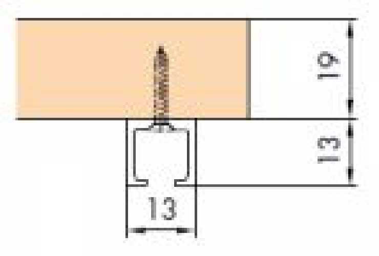 Einfachlaufschiene eloxiert, gelocht L: 2500 mm