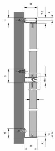 Abschlussleiste 30 x 2 mm, L: 6000 mm