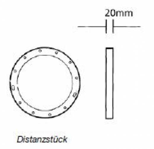 Distanzstück 20 mm für Kleiderlift Single 12