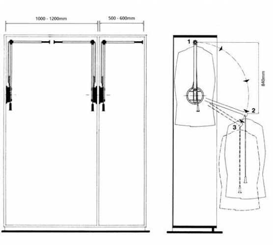 Distanzstück 20 mm für Kleiderlift Single 12