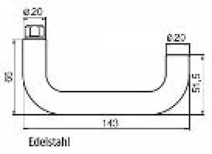 FH-Türdrückerlochteil Modell "PR 8100", Edelstahl