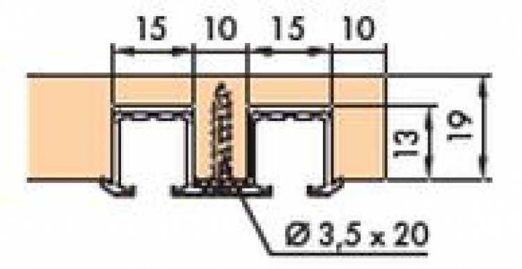 Doppellaufschiene, Alu, gelocht, zum Schrauben L: 2500mm