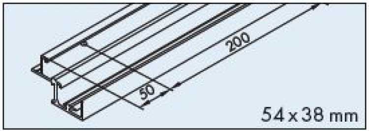 Doppellaufschiene, gelocht L: 2500 mm