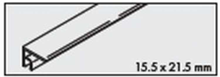 Abdeckschiene Alu eloxiert L: 2500 mm