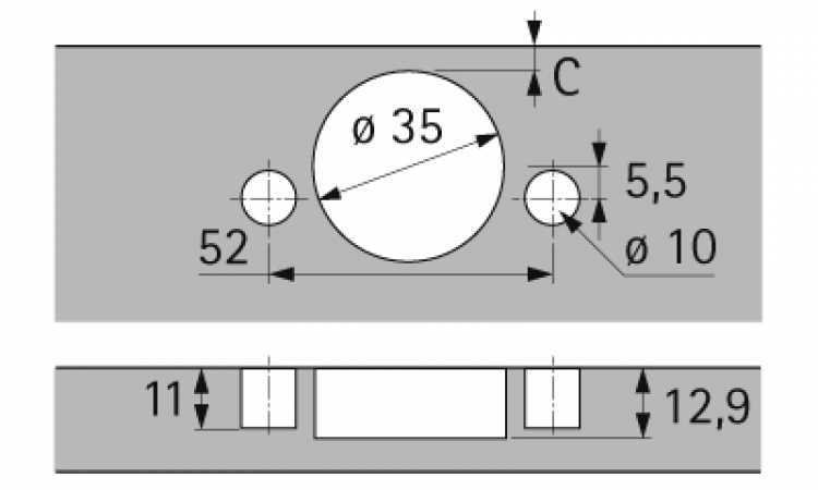 Sensys 8631i für dicke Türen, 95°, TH 54, einliegend