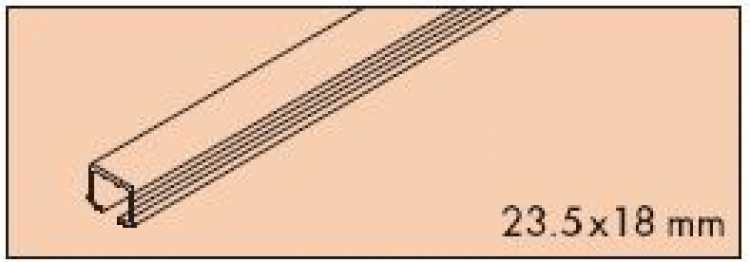 Einfachlaufschiene zum Kleben L: 3500 mm