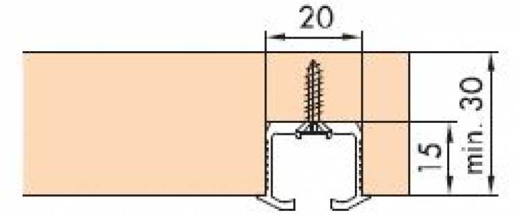 Einfachlaufschiene zum Schrauben L: 3500 mm