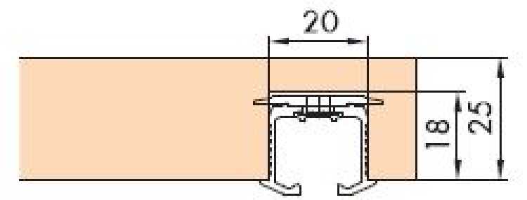 Einfachlaufschiene mit Drehriegel L: 2500 mm