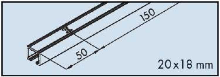 Einfachlaufschiene zum Aufschrauben L: 2500 mm