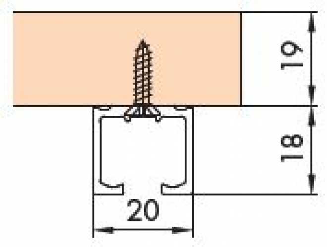 Einfachlaufschiene zum Aufschrauben L: 2500 mm