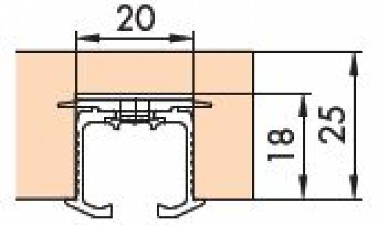 Einfachlaufschiene mit Drehriegel L: 3500 mm