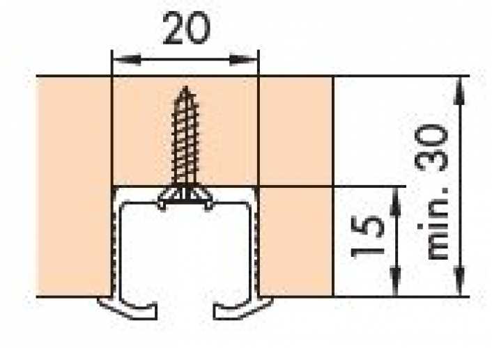 Einfachlaufschiene zum Schrauben L: 6000 mm