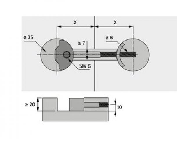 Arbeitsplattenverbinder AVB 4, 48-60 mm, VPE 10