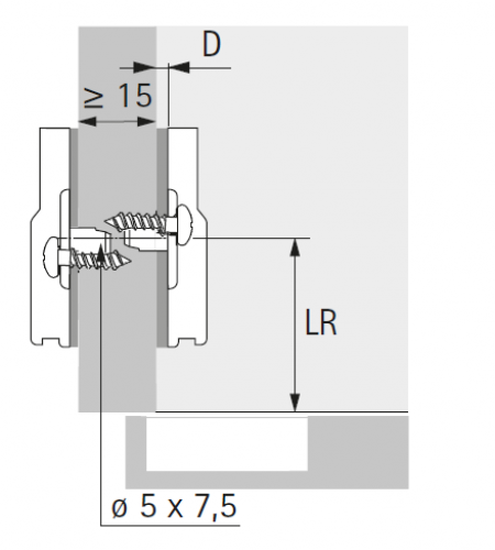 System 9000 "Hettich Direkt", Langloch, D: 8,0 mm