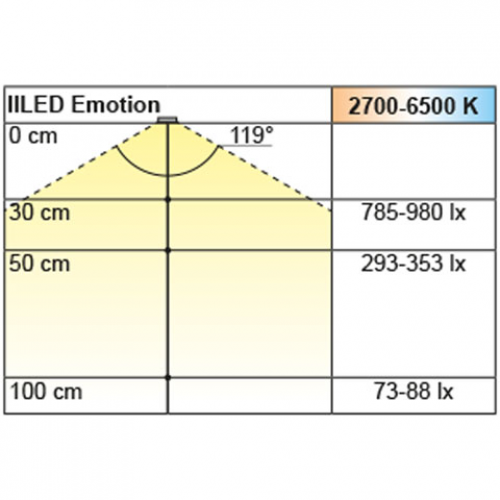 Anbauleuchte IILED Emotion mit IR-Sensor, Edelstahl