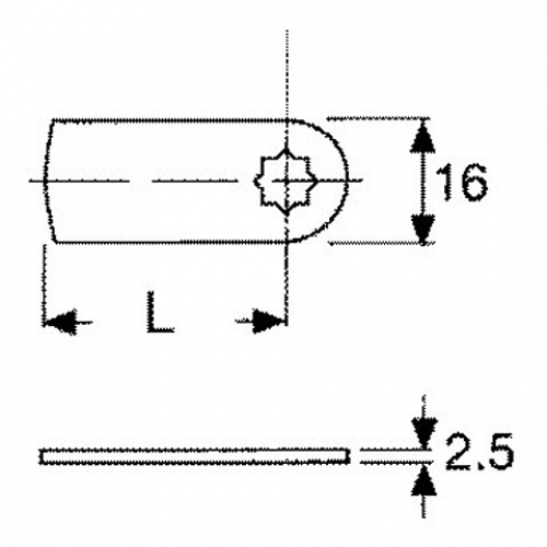 Riegel für Hebelschlösser, gerade, L: 35 mm