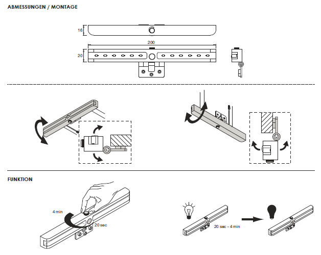 2-er Set Bettseitenleuchte Space Light