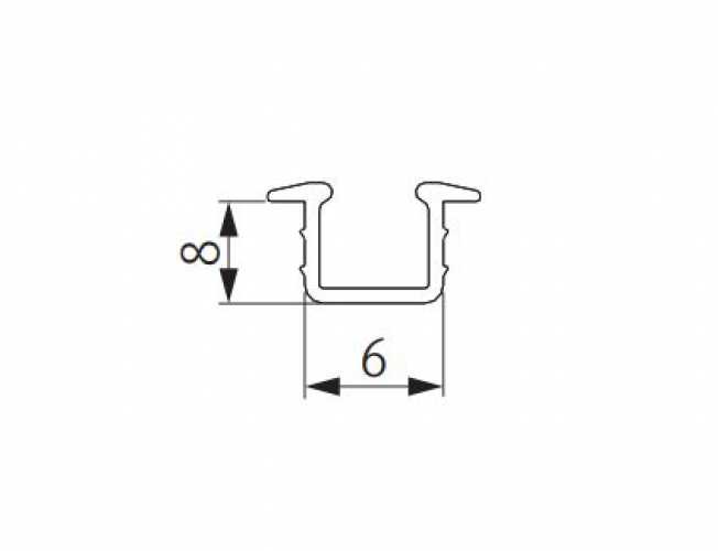 opk Submarine 9 Laufschiene einfach variable Türstärke 3500mm