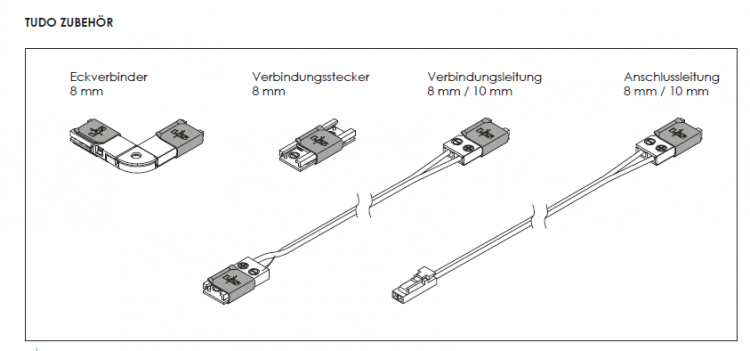 Anschlussleitung Tudo 12 V 8 mm, L: 3000 mm