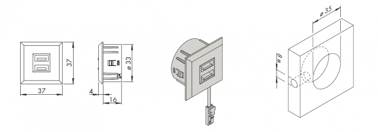 USB Doppelsteckdose 12 V