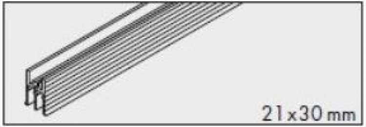 Doppelführungsschiene zum Kleben 3500mm