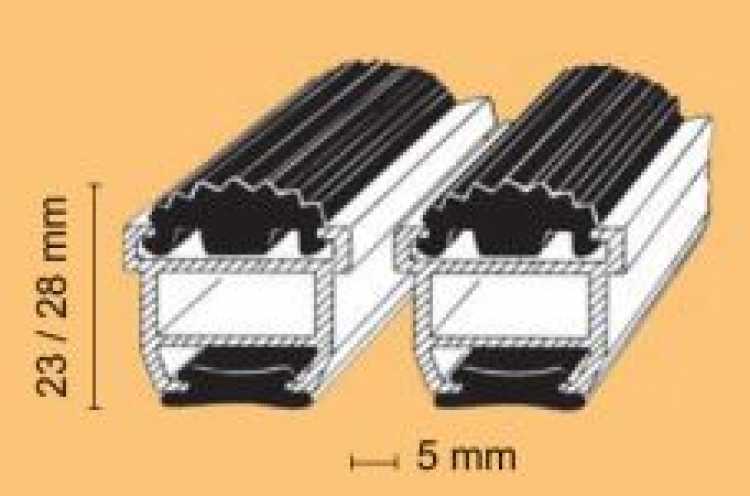 Gummistreifer Profi, 23mm, pressblank, nach Maß